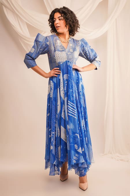 Jajaabor Zari Embroidered Anarkali & Pant Set 