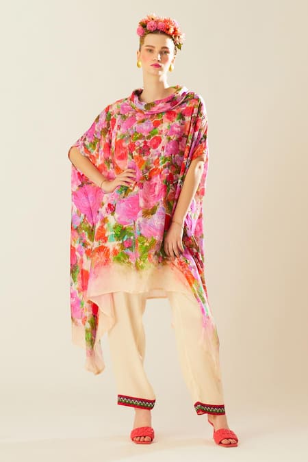 Rajdeep Ranawat Lavanya Silk Floral Pattern Tunic 