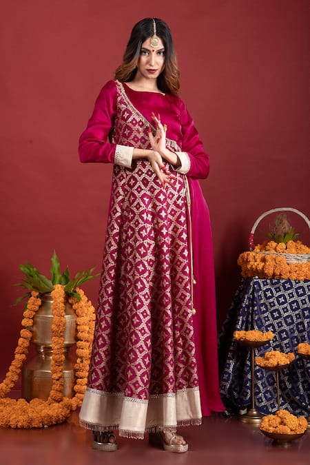 MONK & MEI BY SONIA ANAND Floral Pattern Anarkali 