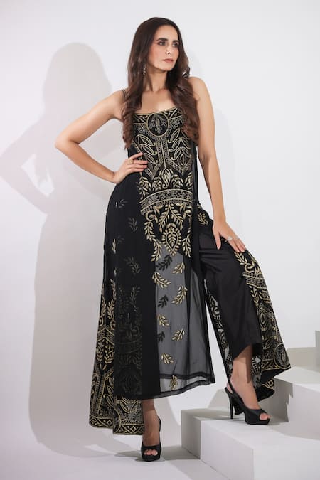 Pallavi Jaipur Foil Work Kurta And Pant Set 