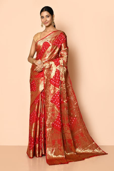 Buy Rajasthani Sarees Lehariyaa Online | Georgette sarees, Designer saree  blouse patterns, Stylish sarees