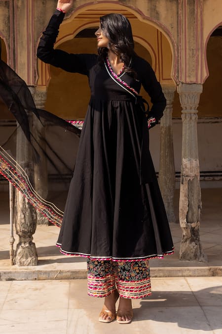 POMCHA JAIPUR Cotton Angrakha Anarkali Set 