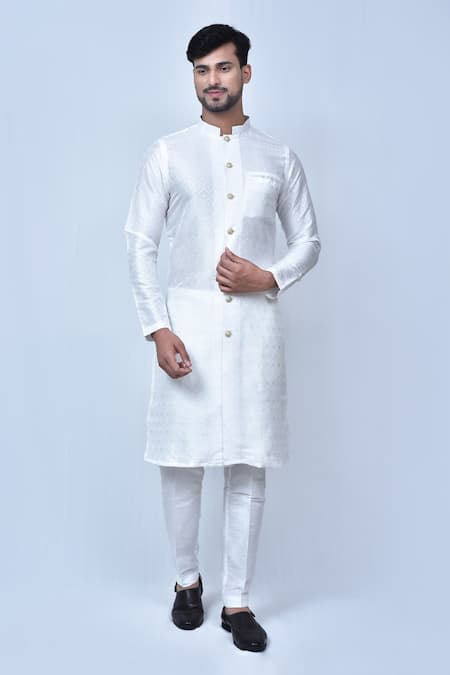 Arihant Rai Sinha Geometric Pattern Jacquard Kurta Set 