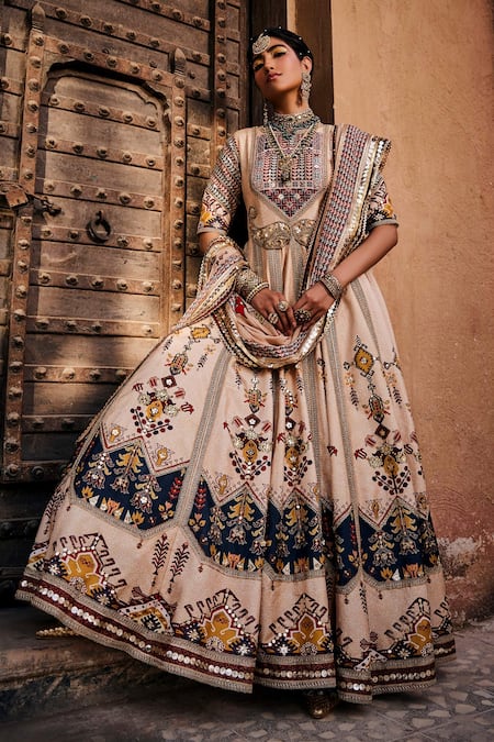 The Royaleum Aztec Print Anarkali With Dupatta 