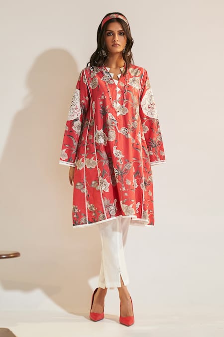 Sage Saga Soha Garden Print Kalidar Kurta 