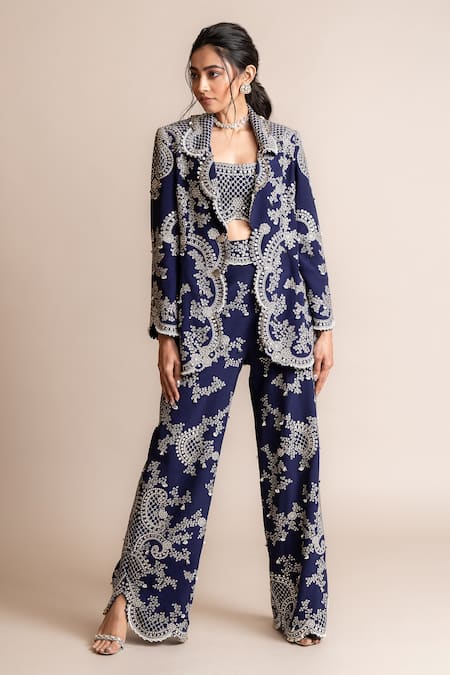 Nupur Kanoi Hand Embroidered Blazer & Pant Set 