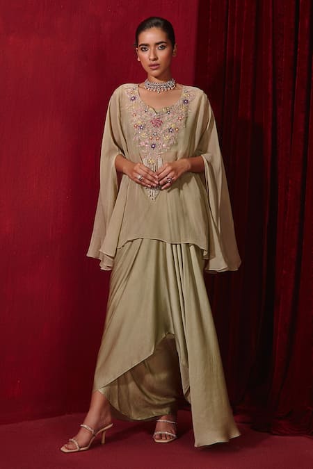 Ajiesh Oberoi Chahat Cape Skirt Set 