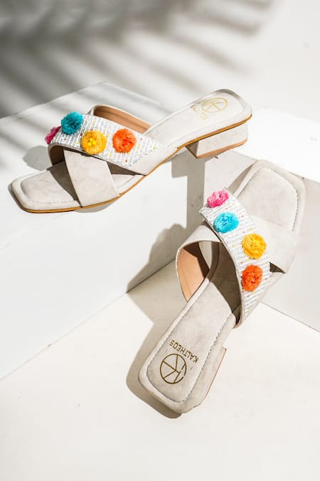 White best sale embellished sandals