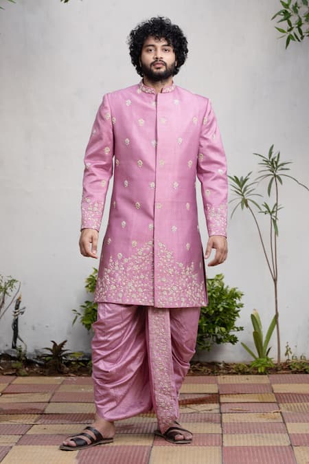 Hilo Design Zardozi Embroidered Sherwani Set 