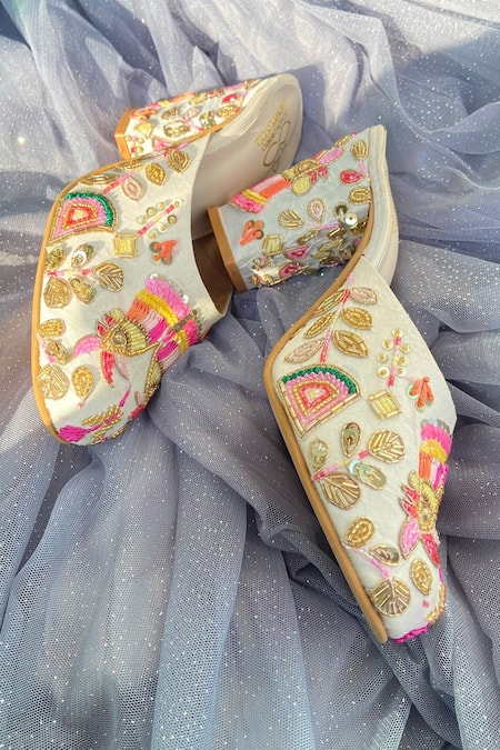 SCHON ZAPATO Delilah Embellished Block Heels 