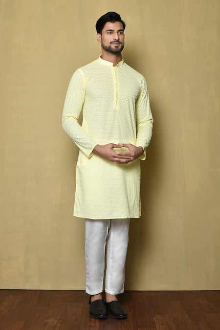 Aryavir Malhotra Thread Embroidered Kurta & Pant Set 