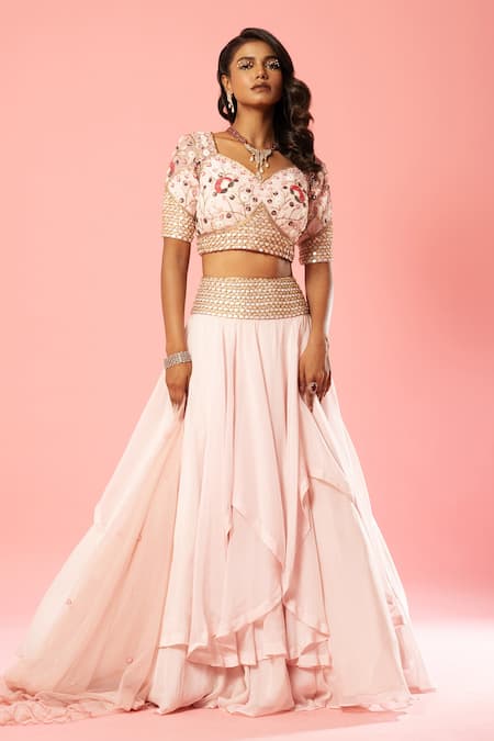 Multi Layered Lehenga Choli | Indian bridal outfits, Party wear indian  dresses, Stylish dresses for girls