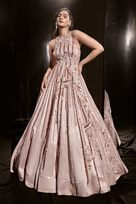 Pink And Gold Heavy Designer Work Anarkali Gown  Indian Heavy Anarkali  Lehenga Gowns Sharara Sarees Pakistani Dresses in USAUKCanadaUAE   IndiaBoulevard