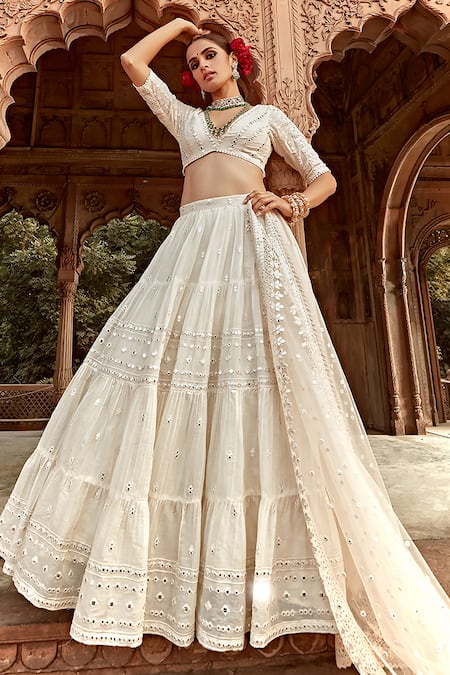 Celebrity Inspired Kiara Advani White Designer Flared Lehenga With Attached  Can Can, Bridal/ Bridesmaid Lehenga Custom Stitched Blouse - Etsy