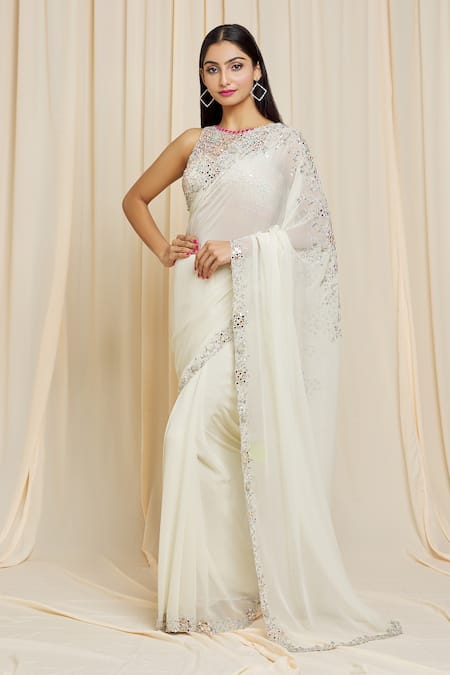 Izzumi Mehta Hand Embroidered Saree With Blouse 