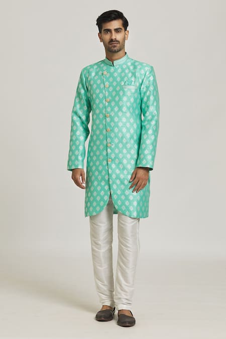 Samyukta Singhania Woven Floral Butti Sherwani With Pant 