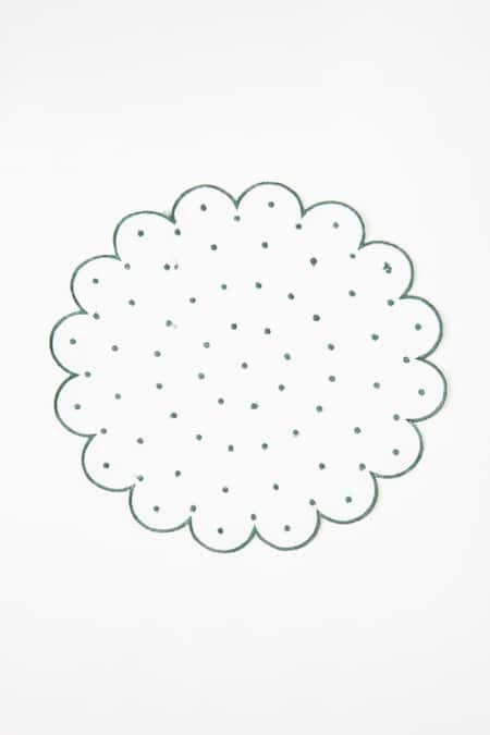 Table Manners Polka & Polka Scalloped Edge Placemats 