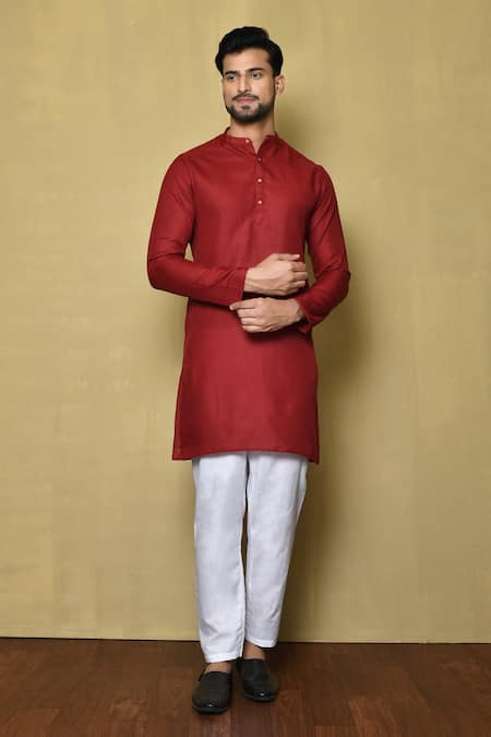 Aryavir Malhotra Mandarin Collar Short Kurta Set 