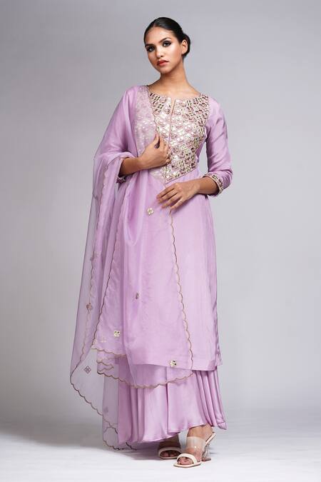 Shruti S Mirror Embroidered Kurta Sharara Set 