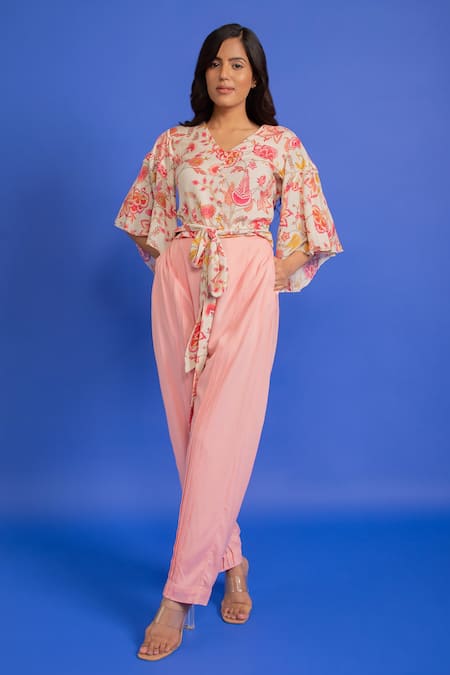 Aroop Shop India Izzy Floral Print Top & Pant Set 