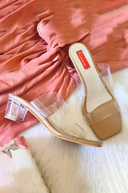 Essemm Transy Open Toe Block Heels 