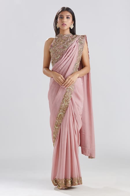 Megha Bansal Noor Vrit Saree & Embroidered Blouse Set 