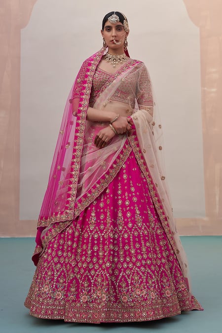 Angad Singh Sequin Embroidered Bridal Lehenga Set 