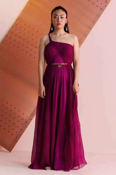 Joskai Studio Draped One Shoulder Gown 