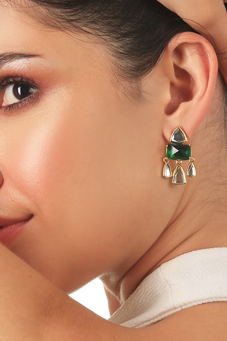 ISHARYA Shiza Mirror & Hydro Statement Studs 
