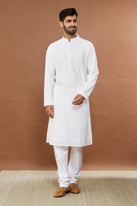 Aham-Vayam Ahimsa Embroidered Kurta & Churidar Set 