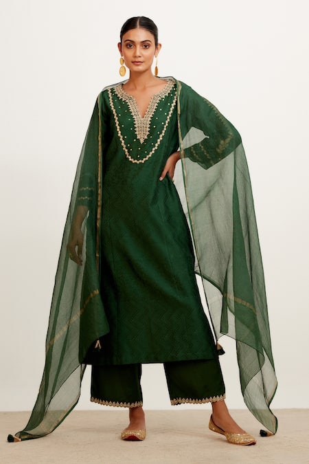 Devnaagri Geometric Block Print Kurta Set 