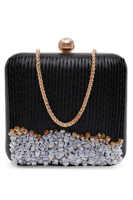 Richa Gupta Embellished Square Shaped Clutch With Sling 