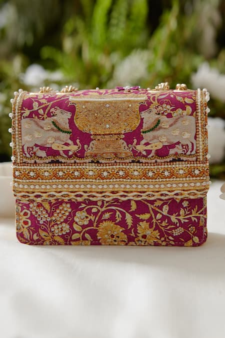 The Garnish Company Malti Brocade Print Sling Bag 