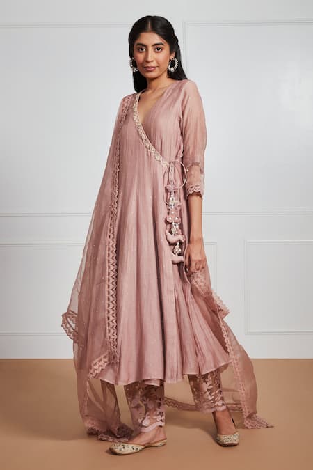 Label Mansi Nagdev Nosheen Embroidered Angrakha Anarkali Set 