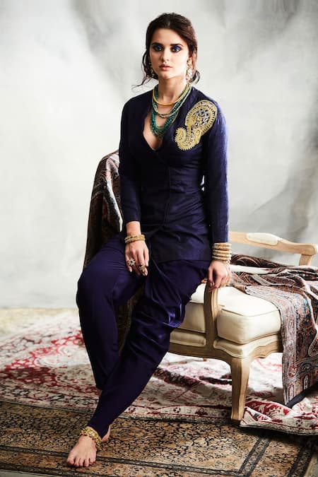 Tisha Saksena Koyari Embroidered Jacket & Dhoti Pant Set 