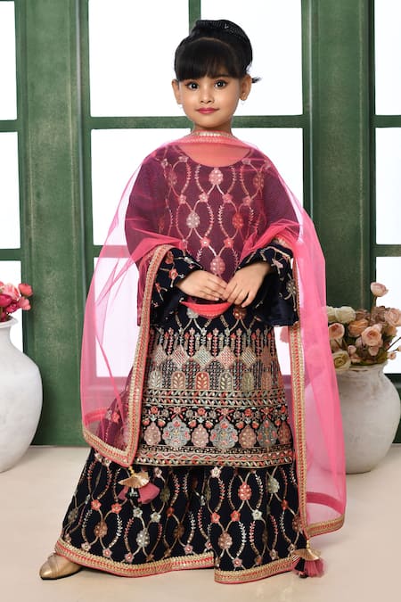 Adara Khan Mughal Embroidered Kurta Sharara Set 