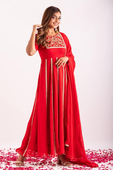 Kefi Collections Falak Hand Embroidered Anarkali Pyjama Set 