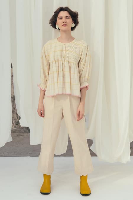 Itr by Khyati Pande Anne Peasant Handwoven Top 