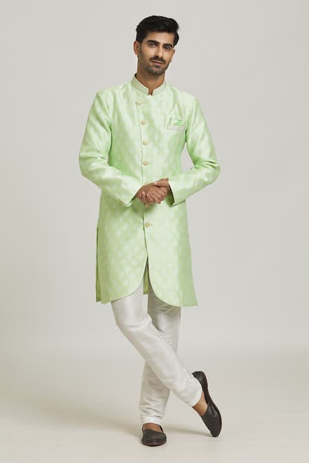 Samyukta Singhania Floral Jacquard Woven Sherwani With Pant 