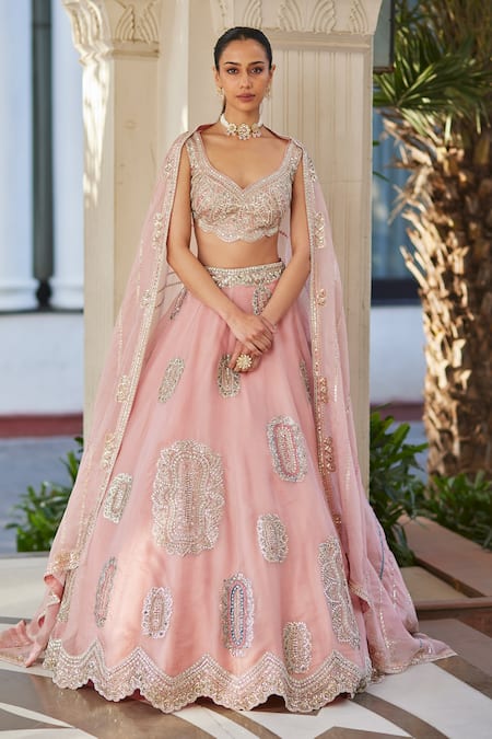 Osaa by Adarsh Zardozi Embroidered Bridal Lehenga Set 