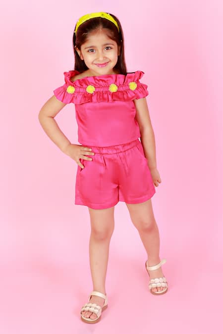 LIL DRAMA Ruffle Top & Shorts Set 