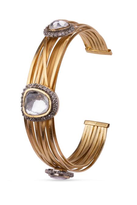 Vasundhara Gold Plated Kundan Wired Bracelet