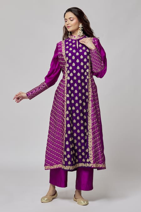 Surbhi Shah Full Sleeve Embroidered Kurta & Pant Set 