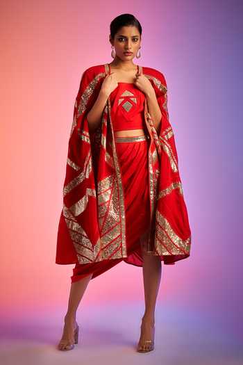 Gulabo By Abu Sandeep Sequin Applique Crop Top 