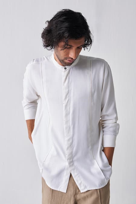 THREE Solid Tencel Shirt 