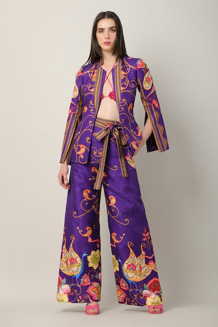 Fern'' purple long pants for Women