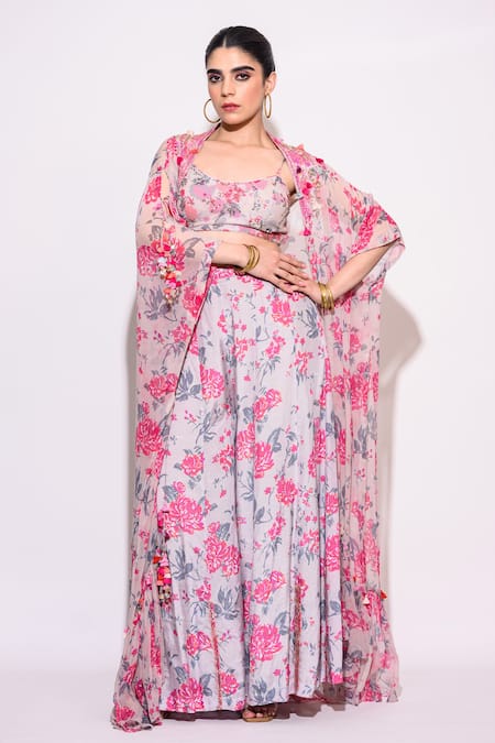 Aangan by Parul Floral Pattern Kaftan Palazzo Set 