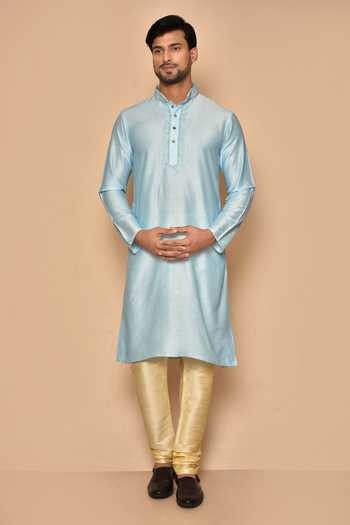 Royal Men's Luxury Art Silk Blend Occasional Kurta Churidar Set