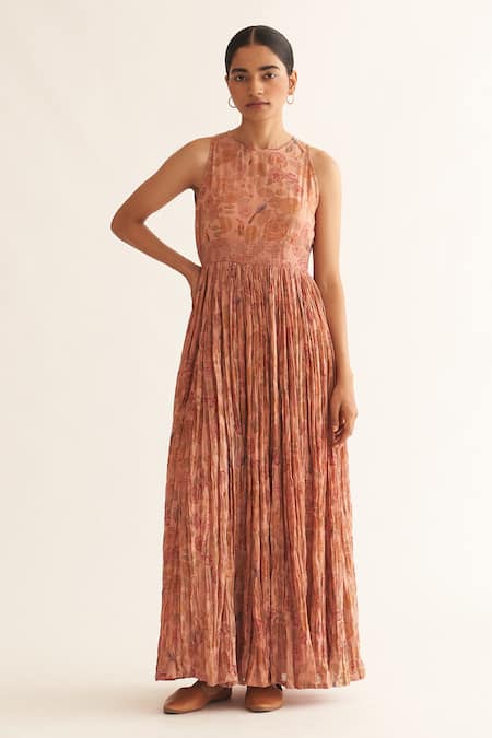 Dot Aswini Floral & Bird Print Anarkali 