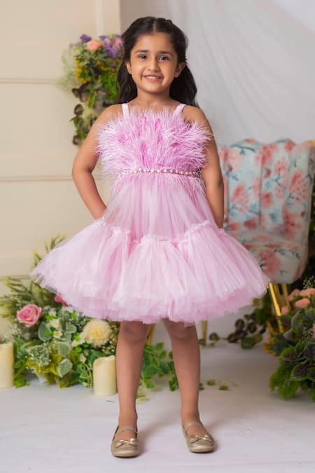 Shop Bitiya By Bhama Girls Onion Pink Net Embellished Fit & Flared Maxi  Dress. Online – Bhamadesigns